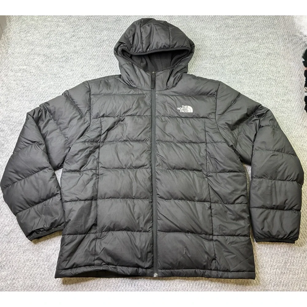 The North Face Roxborough Luxe Mens XL Black 550 Down Hooded Puffer Jacket